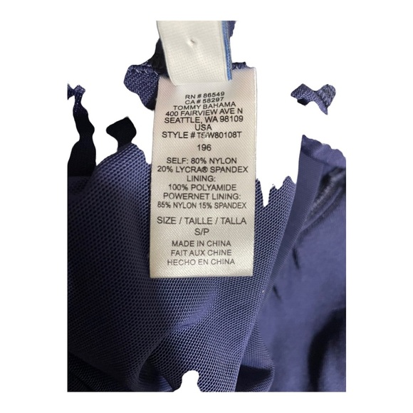 Tommy Bahama womens pearl over the shoulder tankini blue. Size Small. - Picture 9 of 9